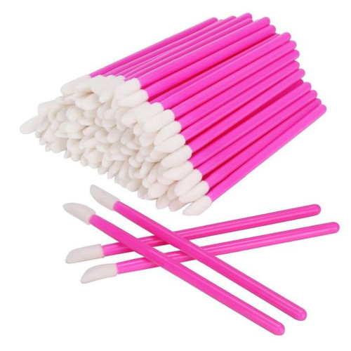 MACROBRUSHES applicators for eyebrows, eyelashes, lips - raspberry, 50 pcs/pack