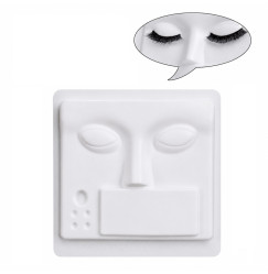 Eyelash extension training mannequin | plastic lash tile, 1 pc