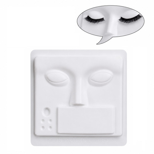 Eyelash extension training mannequin | plastic lash tile, 1 pc