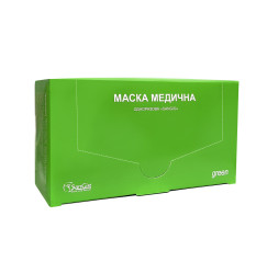 Маска одноразова тришарова / ЗЕЛЕНА, упаковка 50 штук