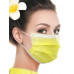 Three-layer disposable mask, elastic / YELLOW, with lock, 1 pc.
