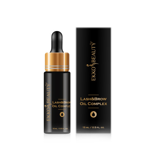 Olejek na porost brwi i rzęs EKKOBEAUTY, 15 ml/czarny