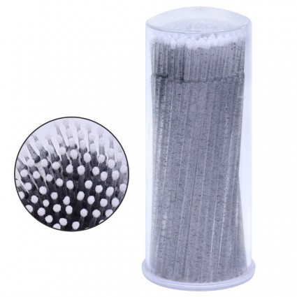 Microbrushes in a tube 100 pcs / GLITTER black
