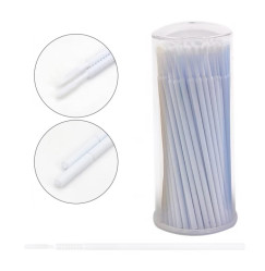 Microbrushes in a tube 100 pcs / long head / white
