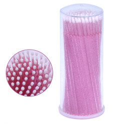 Microbrushes in a tube 100 pcs / raspberry glitter