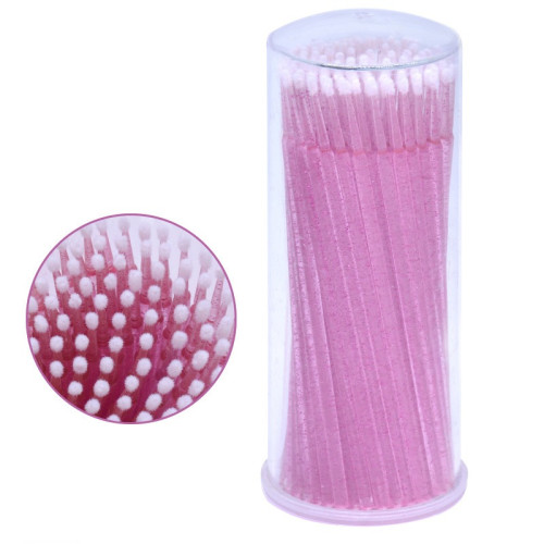 Microbrushes in a tube 100 pcs / raspberry glitter