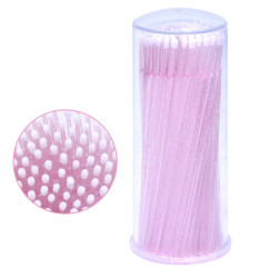 Microbrushes in a tube 100 pcs / pink glitter