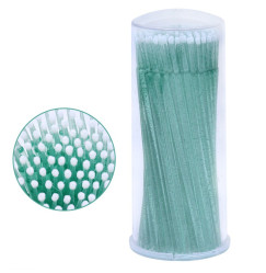 Microbrushes in a tube 100 pcs / Glitter green