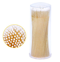 Microbrushes in a tube 100 pcs / GLITTER yellow
