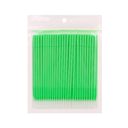 Microbrushes extended in a package long head - green, 100 pcs