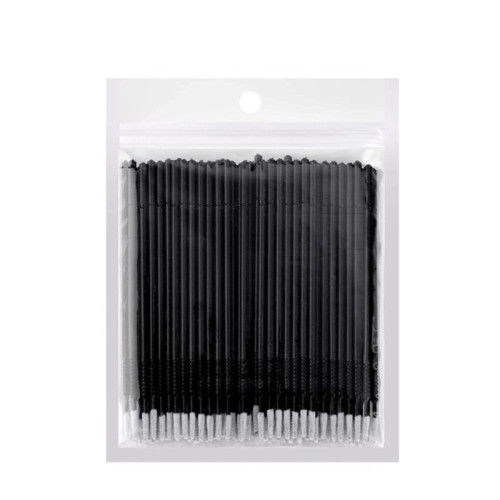 Microbrushes extended in a package long head - black, 100 pcs
