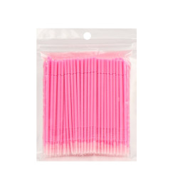 Microbrushes extended in a package long head - pink, 100 pcs