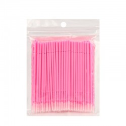 Microbrushes extended in a package long head - pink, 100 pcs