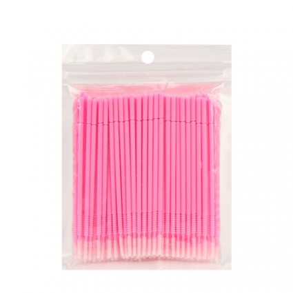 Microbrushes extended in a package long head - pink, 100 pcs