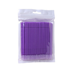 Long head microbrushes in a package - dark purple, 100 pcs.