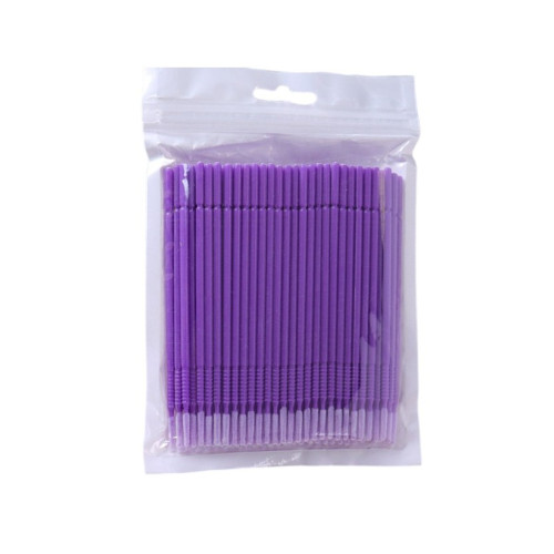 Long head microbrushes in a package - dark purple, 100 pcs.