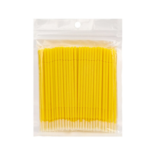 Long head microbrushes in a yellow package, 100 pcs.
