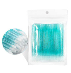 Microbrushes in a bag of 100 pcs / GLITTER turquoise
