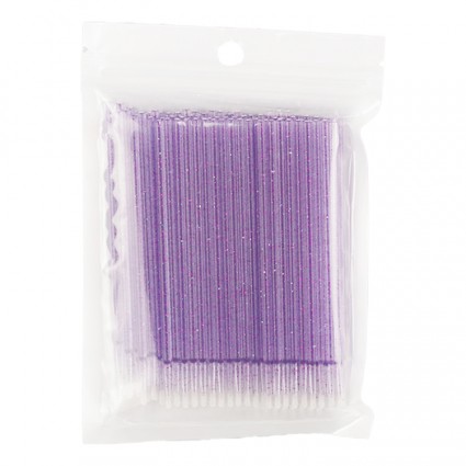 Microbrushes in a bag of 100 pcs / GLITTER violet