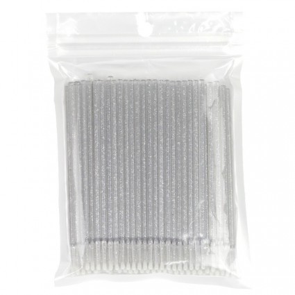 Microbrushes in a bag of 100 pcs / silver sequins