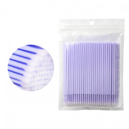 Microbrushes in a bag "Makaroon" 100 pcs / pale purple