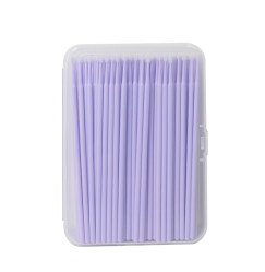 Microbrushes in a plastic box 100 pcs - soft purple