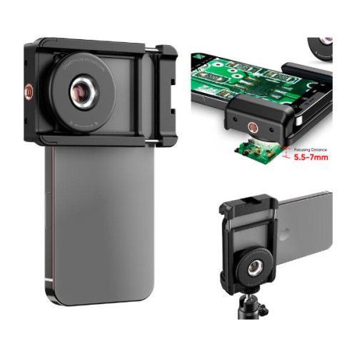Mikroskop do telefonu APEXEL / Obiektyw mikroskopu 100X z oświetleniem LED i filtrem CPL / APL-MS009