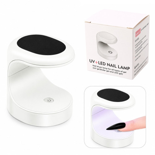 Міні UV-лампа для сушіння нігтів портативна | UV+LED Nail Lamp | біло-чорна