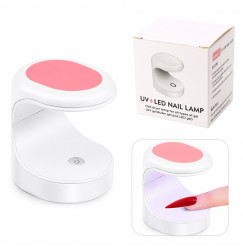 Міні UV-лампа для сушіння нігтів портативна | UV+LED Nail Lamp | біло-рожева