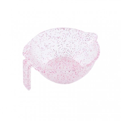Round paint bowl with handle - glitter - pink