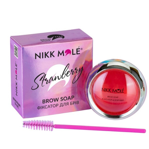 Soap fixer for eyebrows Nikk Mole Brow Soap / Strawberry, 15 g