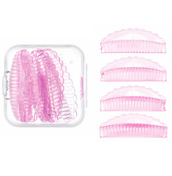 Korean-style eyelash lamination shield set 4 pairs - transparent pink | boxed |