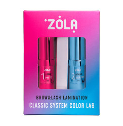 Zestaw do laminacji ZOLA / Brow&Lash Classic System Color Lab / w słoiczkach różowo-niebieski
