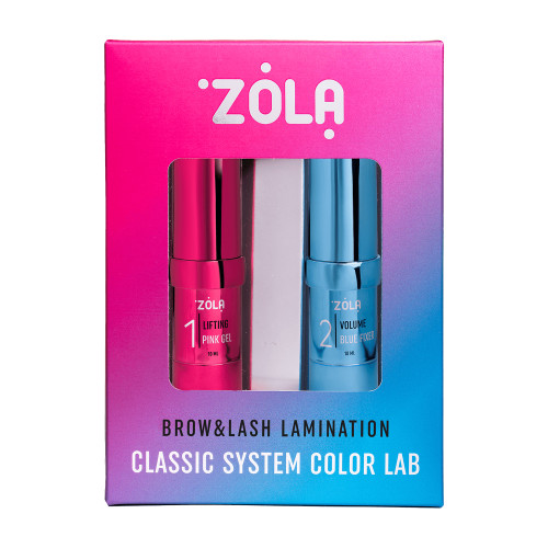 Набір для ламінування ZOLA / Brow&Lash Classic System Color Lab / в баночках голубий