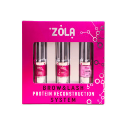 Zestaw do laminowania ZOLA Brow&Lash Protein Reconstruction System / w słoiczkach różowy