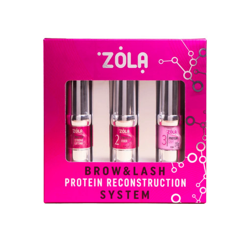 Набір для ламінування ZOLA Brow Lash Protein Reconstruction System / в баночках рожевий