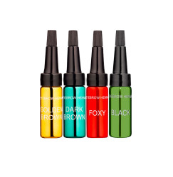 Набір хни для брів EKKOBEAUTY із 4 відтінків (брюнет, шатен) - BRUNETTE