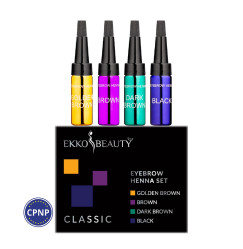 Набір хни для брів EKKOBEAUTY з 4 відтінків - CLASSIC
