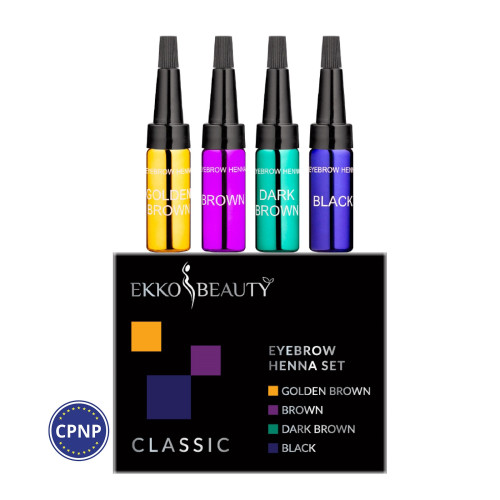 Набор хны для бровей EKKOBEAUTY из 4 оттенков - CLASSIC