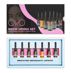 Набір хни для брів OKO / Brow Henna Set / Power Powder (7 відтінків по 5 г)