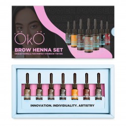 Набір хни для брів OKO / Brow Henna Set / Power Powder (7 відтінків по 5 г)
