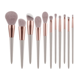Corn Fiber Makeup Brush Set, 13 Pieces in a Bag - Beige