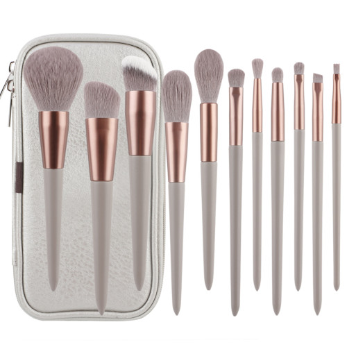 Corn Fiber Makeup Brush Set 13pcs w/ Case - Beige