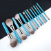 Corn Fiber Makeup Brush Set 13pcs w/ Case - Blue