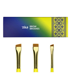 Zestaw pędzli do brwi ZOLA BROW BRUSHES UKRAINIAN EDITION / niebiesko-żółty