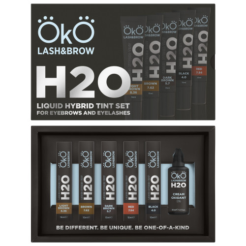 Набор краски для бровей и ресниц OKO / Liquid Hybrid Tint H20