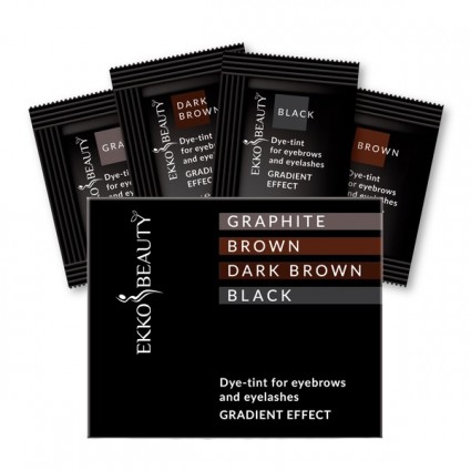Набір фарби-тинт для брів та вій Ekko Beauty GRADIENT EFFECT / 4 САШЕ