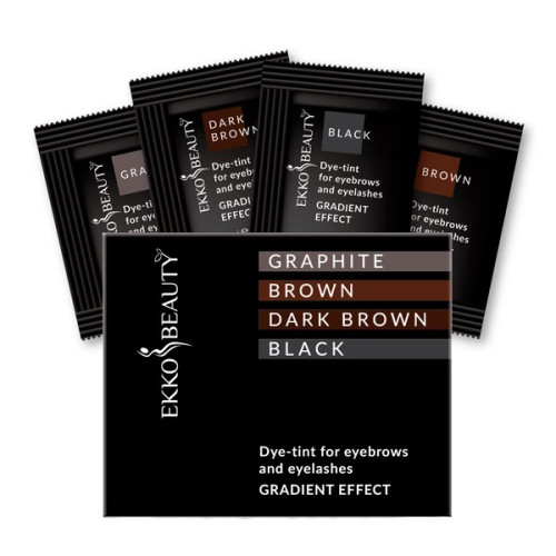 Набір фарби-тинт для брів та вій Ekko Beauty GRADIENT EFFECT / 4 САШЕ