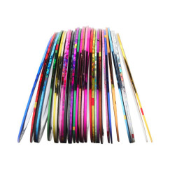 Set of ribbons for nail design / 18 colors per pack