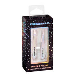 Набор пинцетов для бровей Tweezerman мини (скошенный + точечный) / Winter Frost Micro Mini